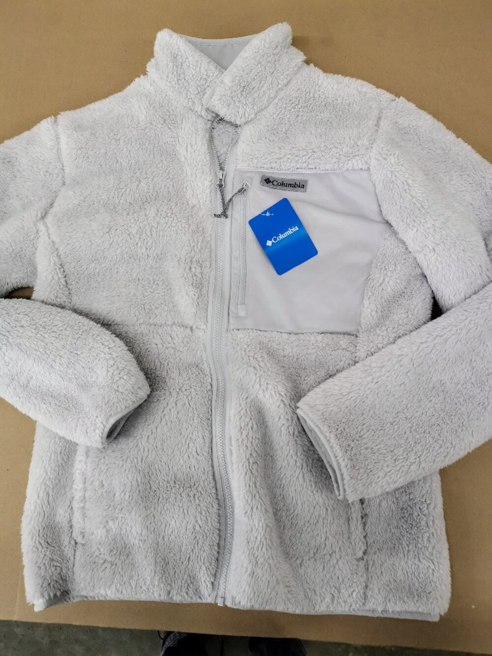 Columbia Sherpa Fleece men Jacket Adult Full Zip Chest Pocket , NIMBUS GREY - M